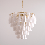 Lunara White Glass Chandelier – Modern Murano-Inspired Pendant Light for Dining Room and Living Room
