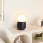 Lunare Table Lamp with Travertine Base – Modern LED Accent Light
