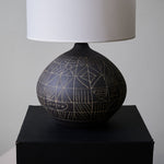 Lunari Etch Ceramic Table Lamp with Drum Shade
