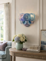 Lunaria Disc Glass Wall Sconce – Handcrafted Murano Glass, Nickel Finish
