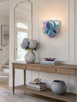 Lunaria Disc Glass Wall Sconce – Handcrafted Murano Glass, Nickel Finish
