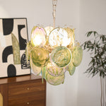 Lunaria Disc Glass Chandelier – Handcrafted Murano Glass Pendant Light
