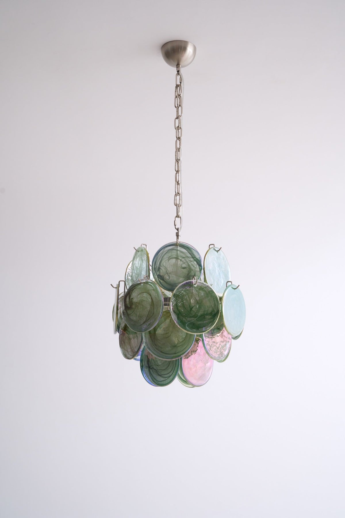 Lunaria Disc Glass Chandelier – Handcrafted Murano Glass Pendant Light