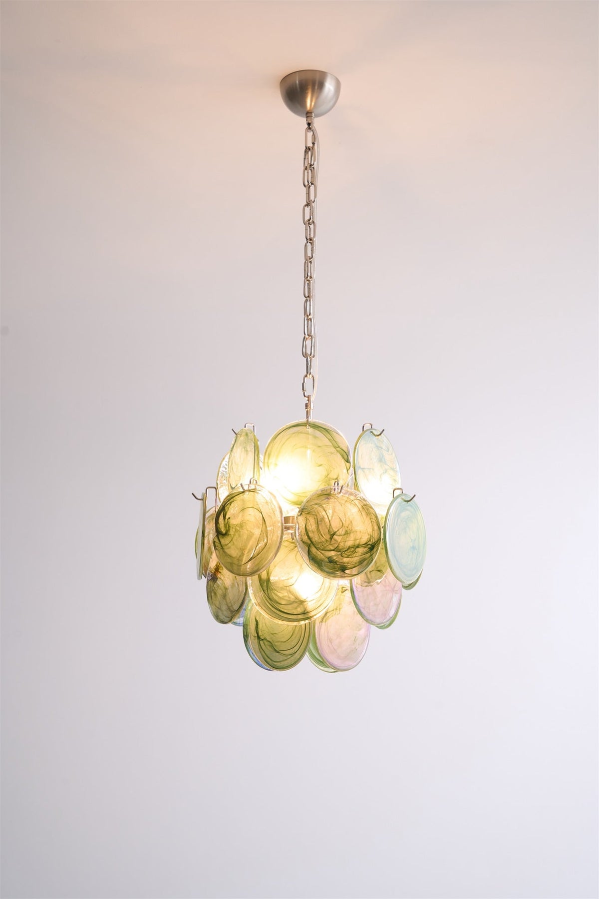 Lunaria Disc Glass Chandelier – Handcrafted Murano Glass Pendant Light