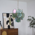 Lunaria Disc Glass Chandelier – Handcrafted Murano Glass Pendant Light