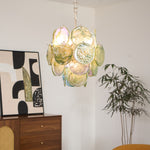 Lunaria Disc Glass Chandelier – Handcrafted Murano Glass Pendant Light
