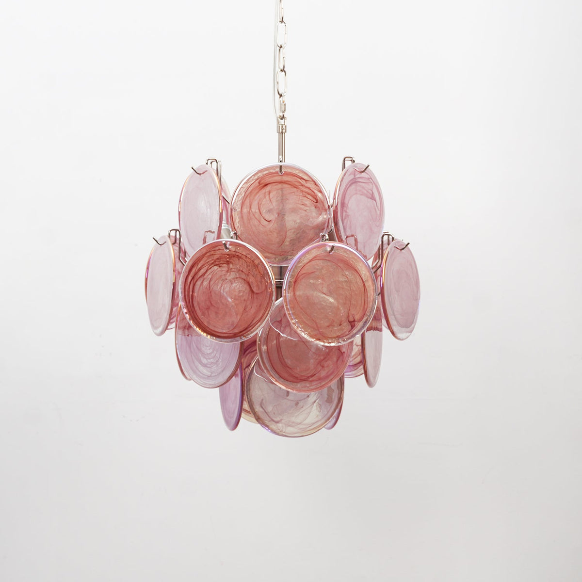 Lunaria Disc Glass Chandelier – Handcrafted Murano Glass Pendant Light