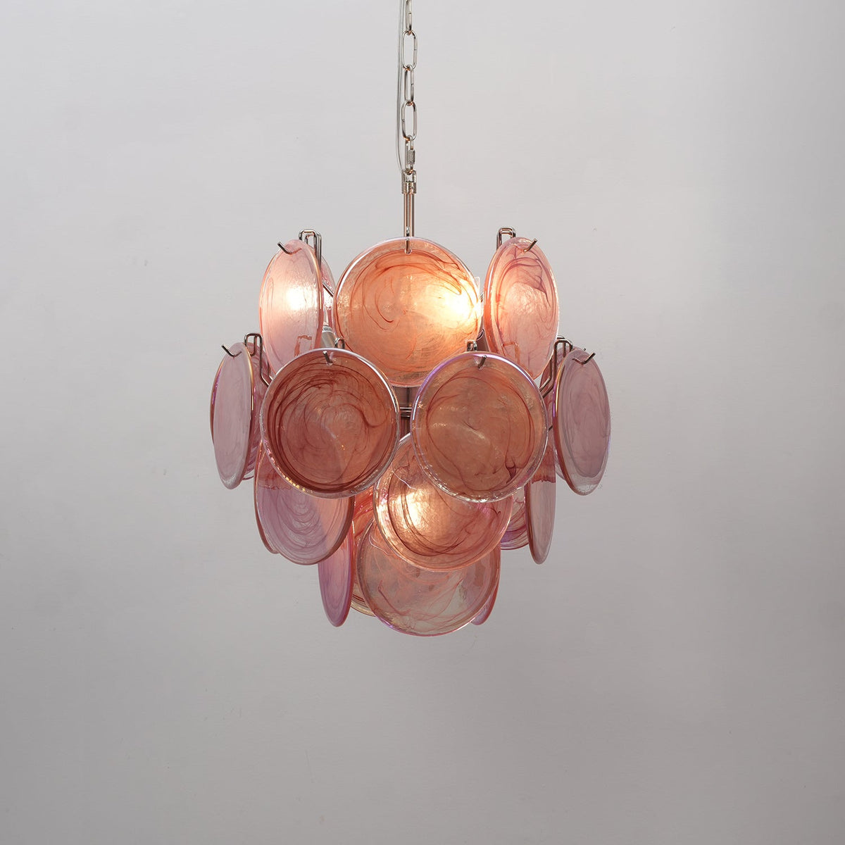 Lunaria Disc Glass Chandelier – Handcrafted Murano Glass Pendant Light