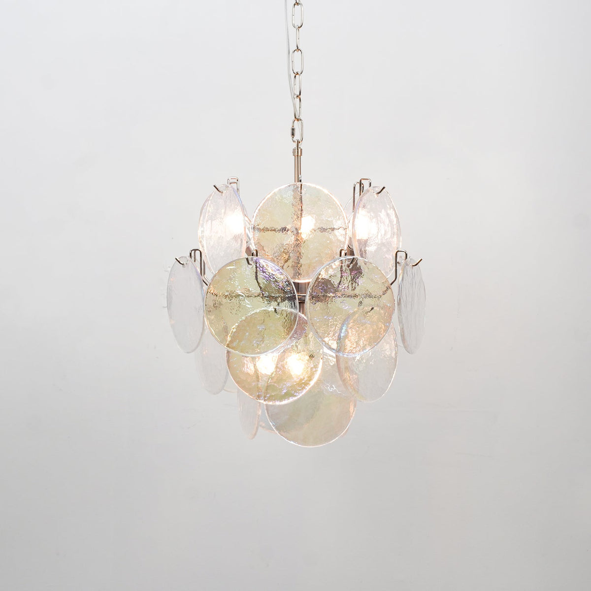 Lunaria Disc Glass Chandelier – Handcrafted Murano Glass Pendant Light