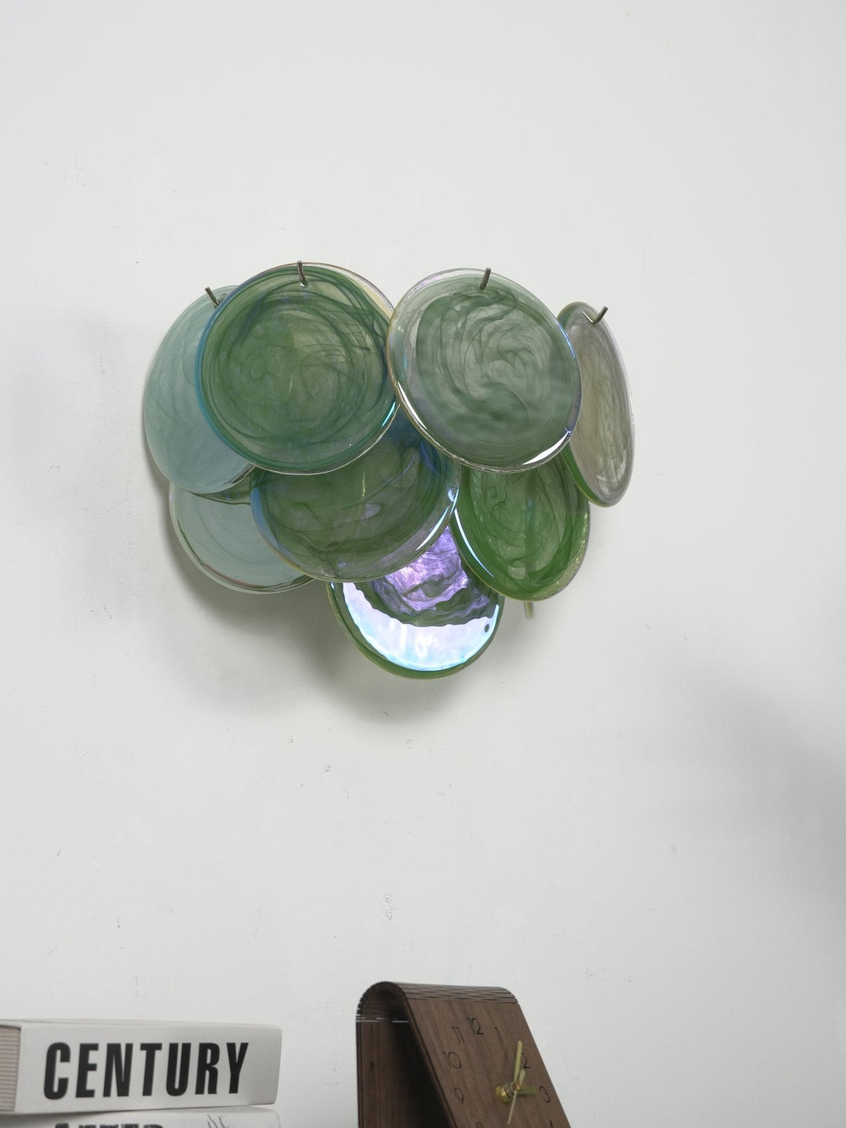 Lunaria Disc Glass Wall Sconce – Handcrafted Murano Glass, Nickel Finish