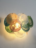 Lunaria Disc Glass Wall Sconce – Handcrafted Murano Glass, Nickel Finish