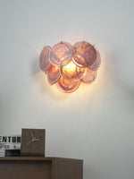 Lunaria Disc Glass Wall Sconce – Handcrafted Murano Glass, Nickel Finish