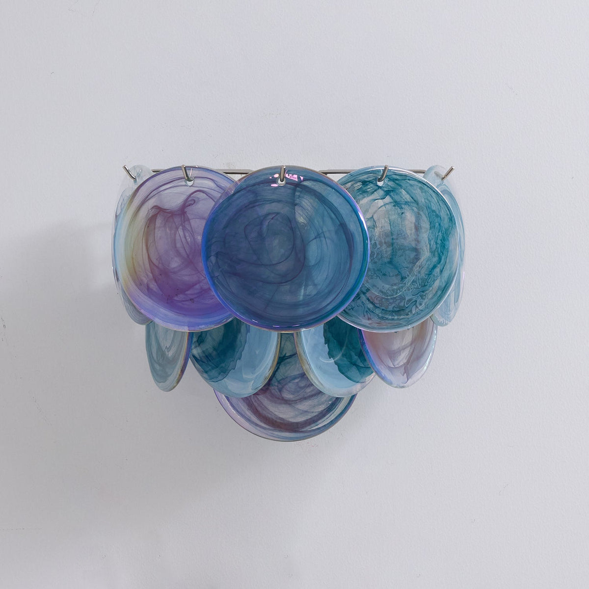 Lunaria Disc Glass Wall Sconce – Handcrafted Murano Glass, Nickel Finish