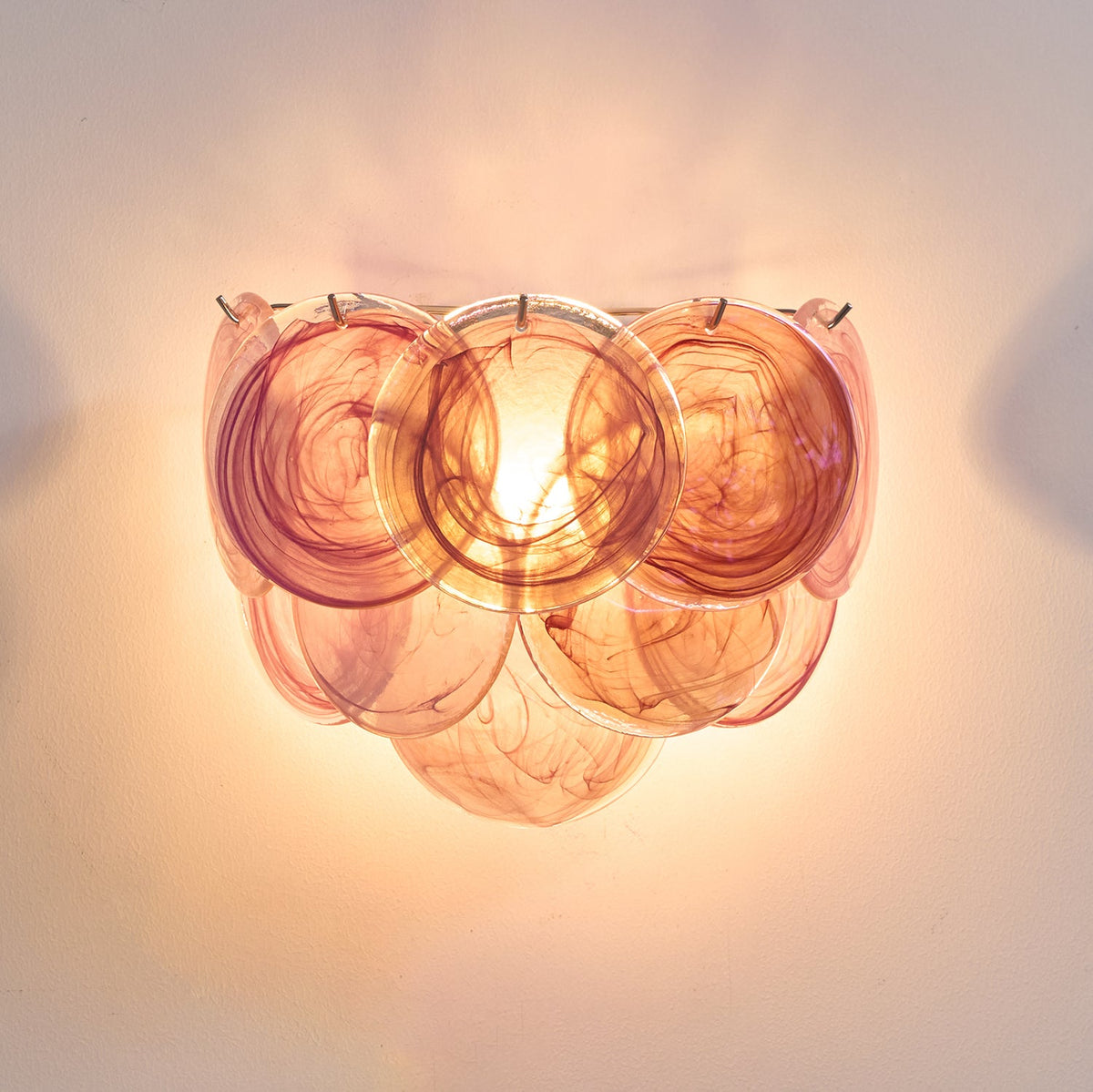 Lunaria Disc Glass Wall Sconce – Handcrafted Murano Glass, Nickel Finish
