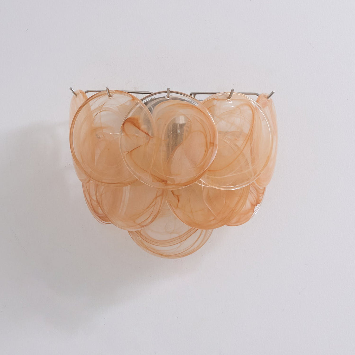 Lunaria Disc Glass Wall Sconce – Handcrafted Murano Glass, Nickel Finish