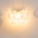 Lunaria Disc Glass Wall Sconce – Handcrafted Murano Glass, Nickel Finish