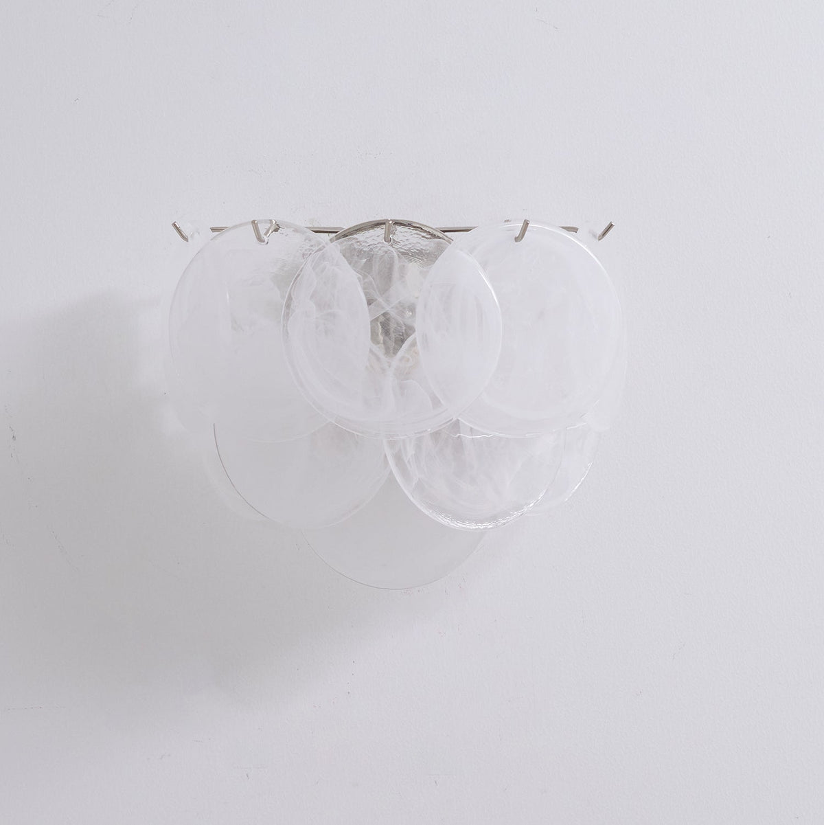 Lunaria Disc Glass Wall Sconce – Handcrafted Murano Glass, Nickel Finish