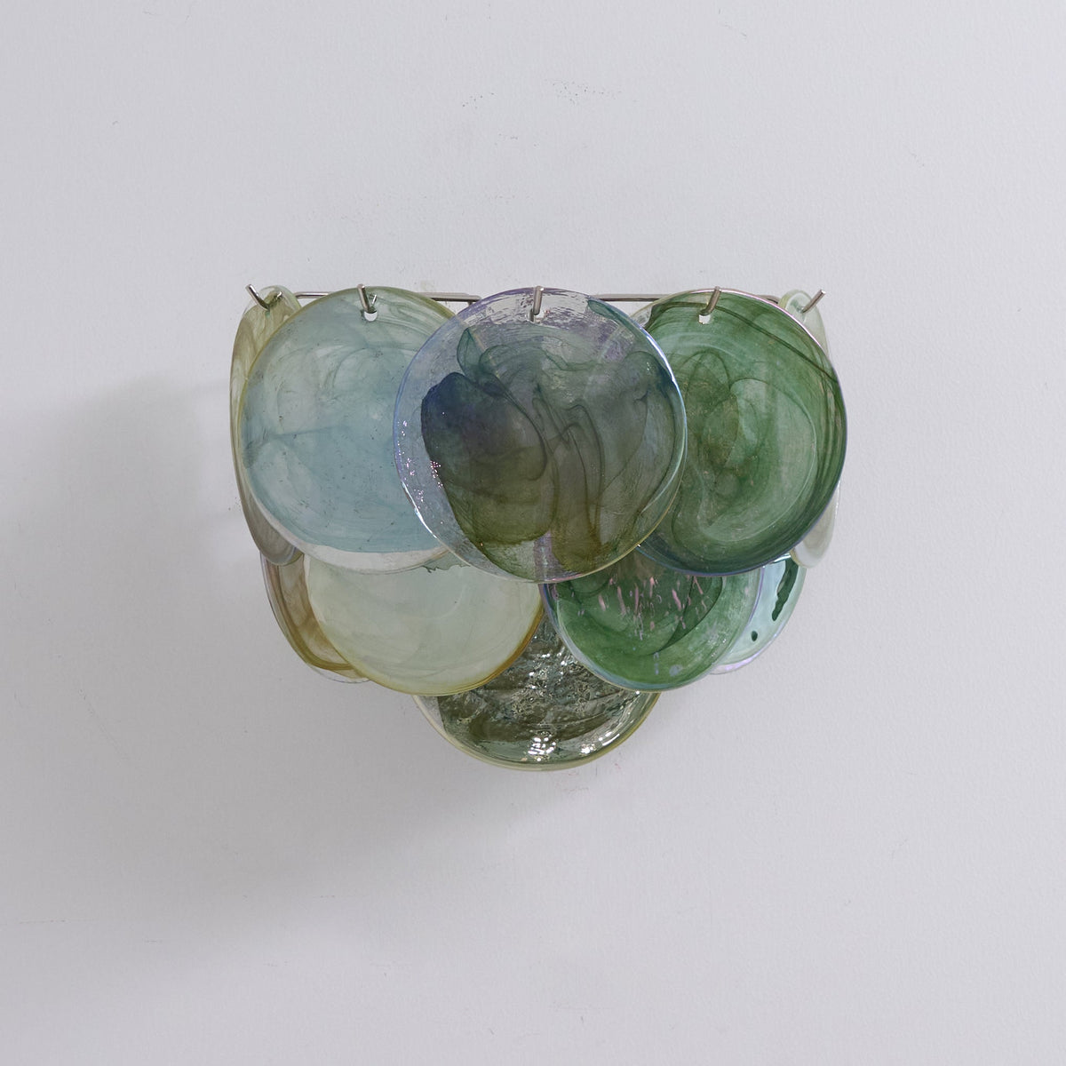 Lunaria Disc Glass Wall Sconce – Handcrafted Murano Glass, Nickel Finish