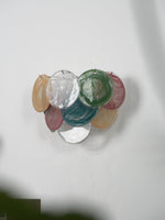 Lunaria Disc Glass Wall Sconce – Handcrafted Murano Glass, Nickel Finish