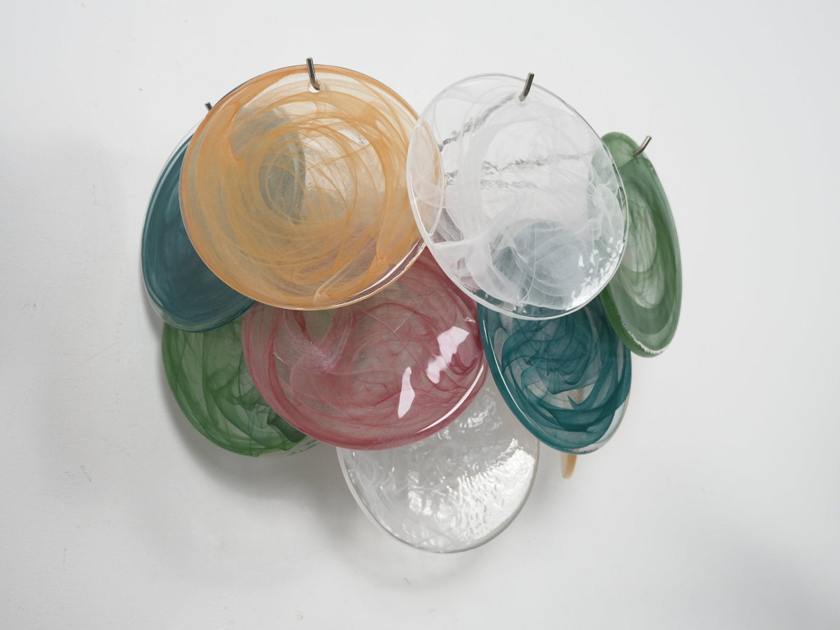 Lunaria Disc Glass Wall Sconce – Handcrafted Murano Glass, Nickel Finish