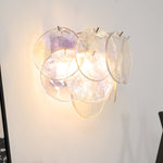 Lunaria Disc Glass Wall Sconce – Handcrafted Murano Glass, Nickel Finish