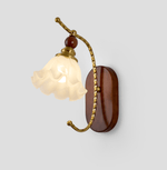 Lunaria Wall Sconce — Gold & Frosted Glass Floral Wall Light