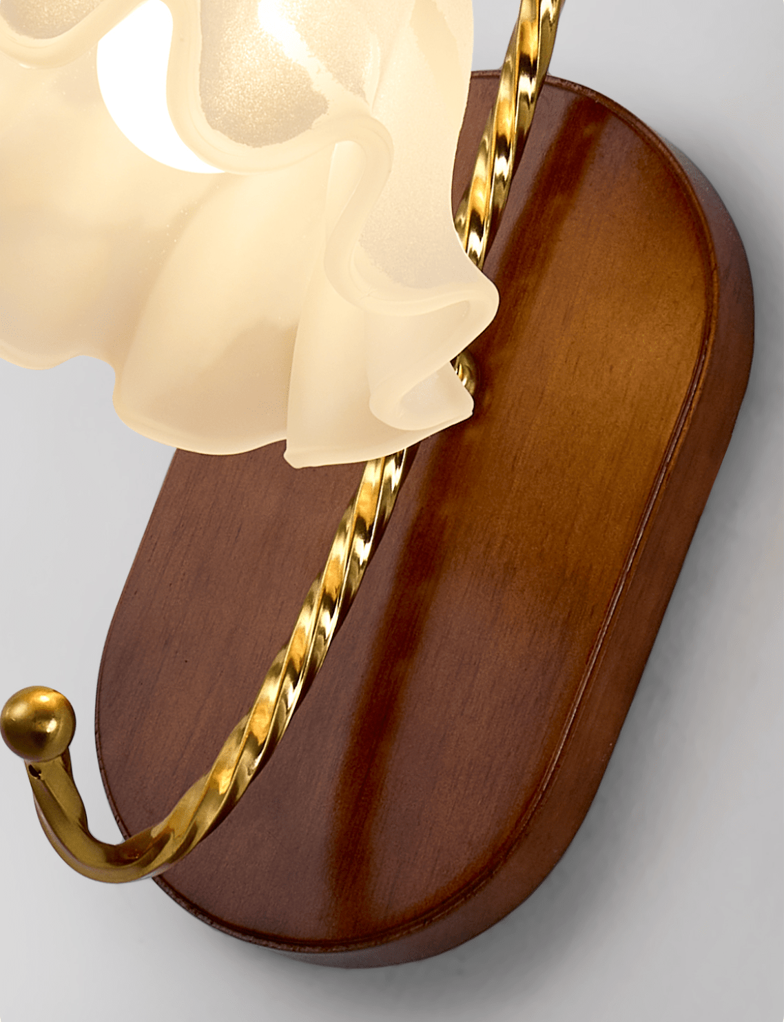 Lunaria Wall Sconce — Gold & Frosted Glass Floral Wall Light