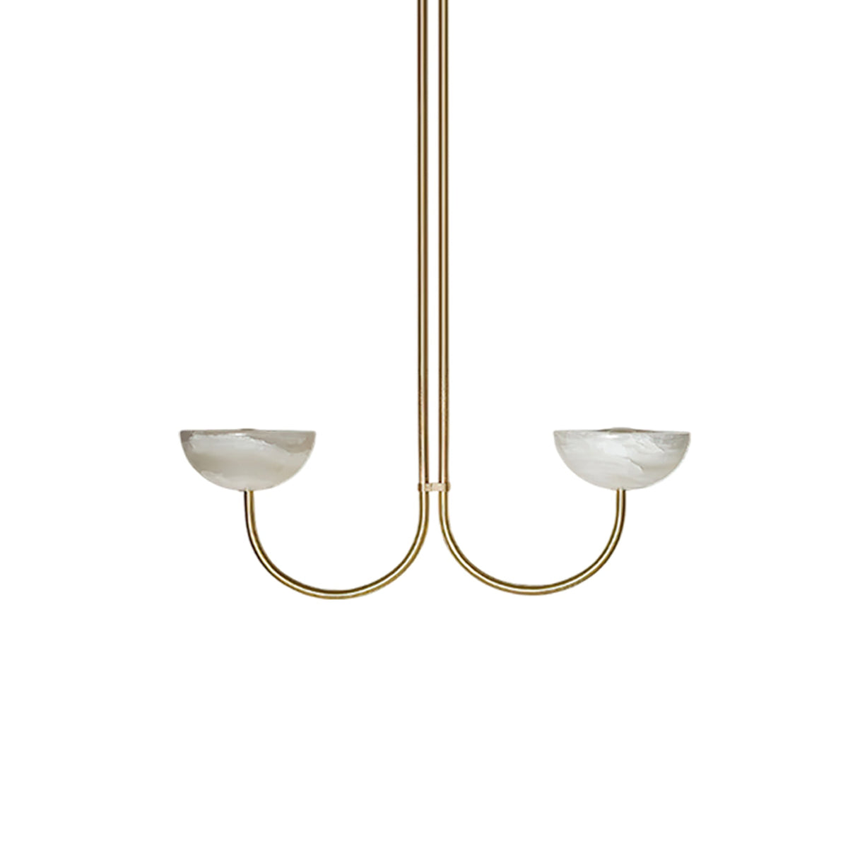 Lunaris Duo Alabaster Pendant Light – Modern Minimalist LED Chandelier
