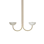 Lunaris Duo Alabaster Pendant Light – Modern Minimalist LED Chandelier