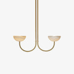 Lunaris Duo Alabaster Pendant Light – Modern Minimalist LED Chandelier