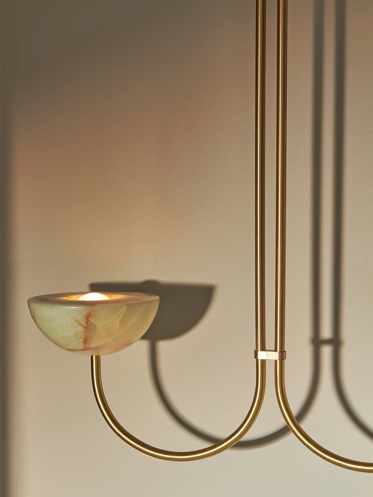 Lunaris Duo Alabaster Pendant Light – Modern Minimalist LED Chandelier