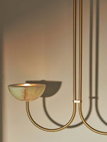 Lunaris Duo Alabaster Pendant Light – Modern Minimalist LED Chandelier