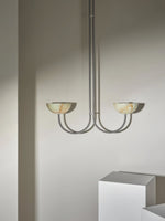 Lunaris Duo Alabaster Pendant Light – Modern Minimalist LED Chandelier