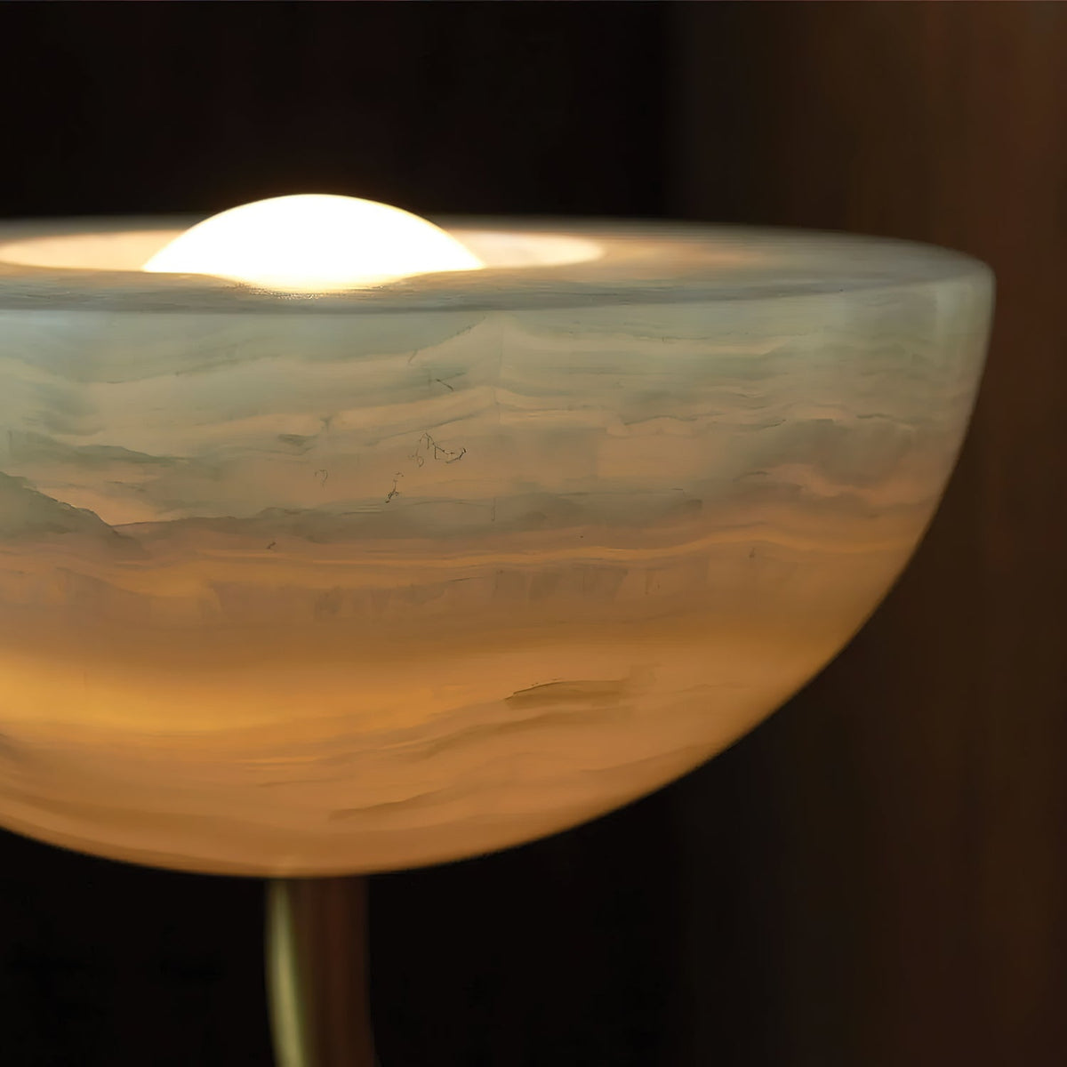 Lunaris Duo Alabaster Pendant Light – Modern Minimalist LED Chandelier