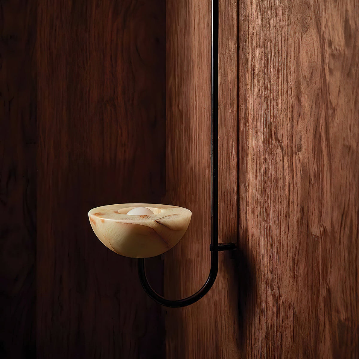 Lunaris Duo Alabaster Pendant Light – Modern Minimalist LED Chandelier