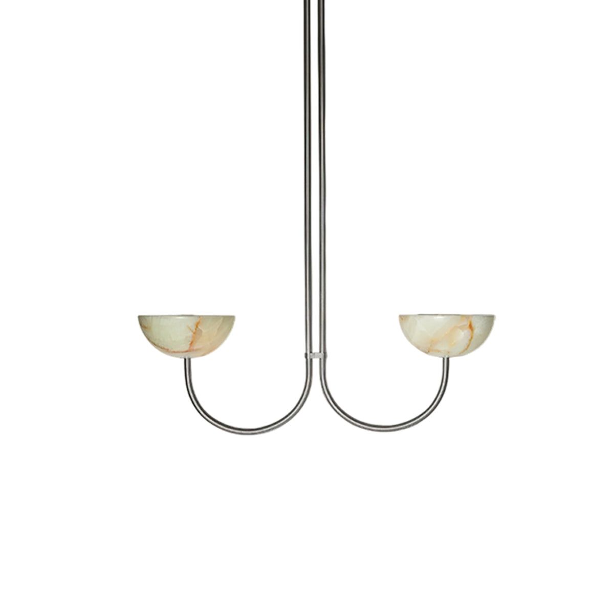 Lunaris Duo Alabaster Pendant Light – Modern Minimalist LED Chandelier
