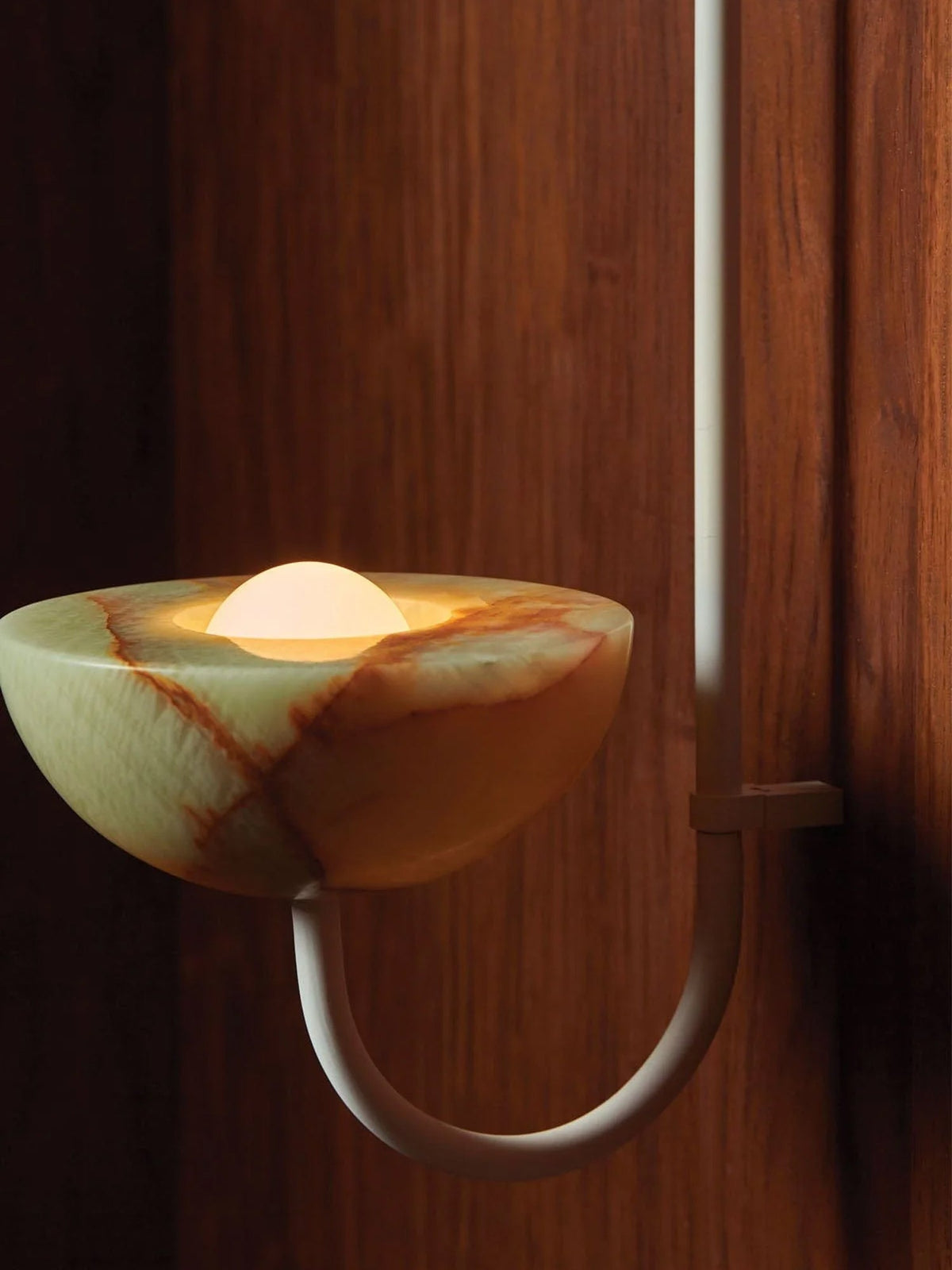 Lunaris Duo Alabaster Pendant Light – Modern Minimalist LED Chandelier