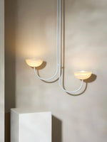Lunaris Duo Alabaster Pendant Light – Modern Minimalist LED Chandelier