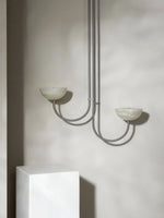 Lunaris Duo Alabaster Pendant Light – Modern Minimalist LED Chandelier