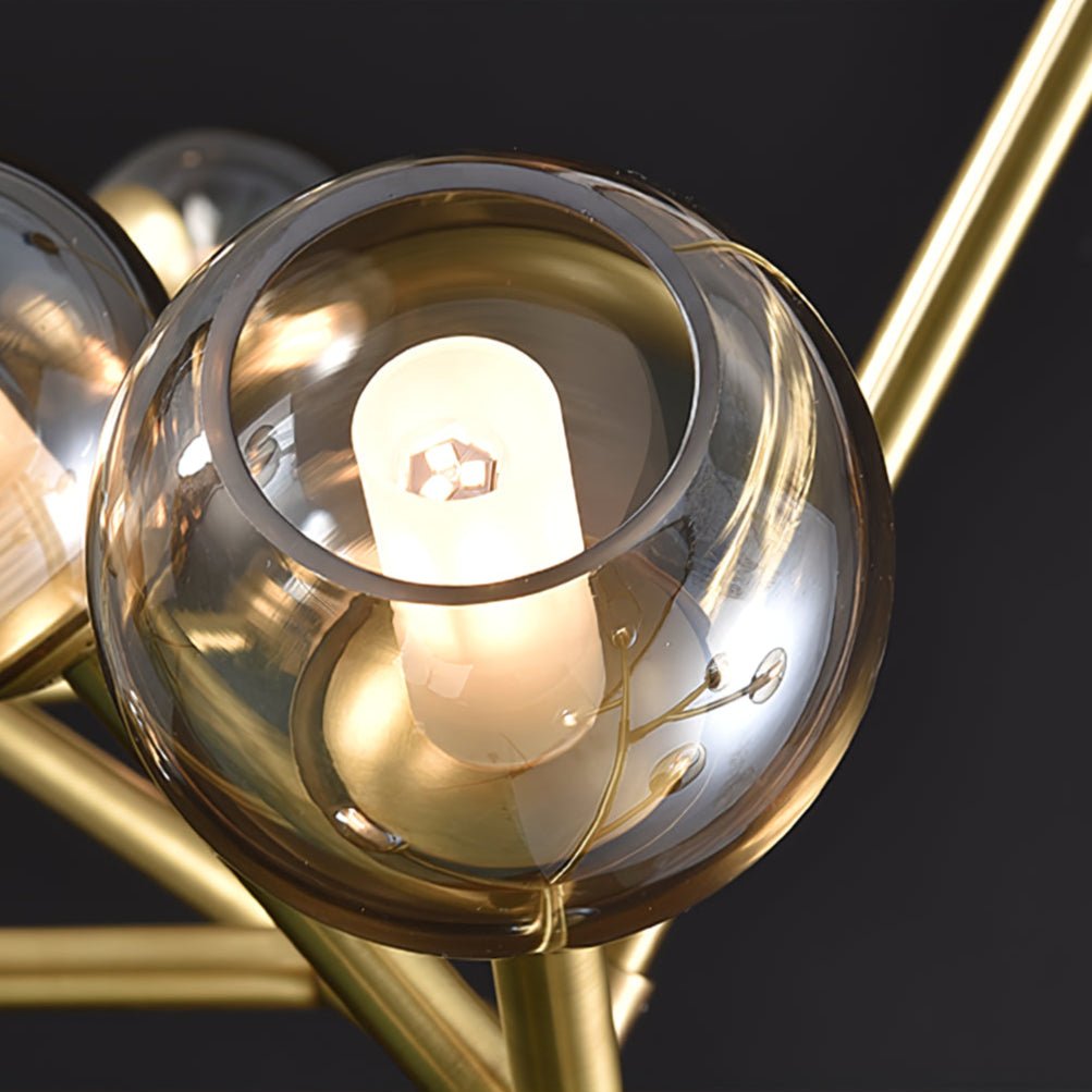 Lunaris Branch Chandelier — Sculptural Brass & Glass Pendant Light