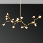 Lunaris Branch Chandelier — Sculptural Brass & Glass Pendant Light