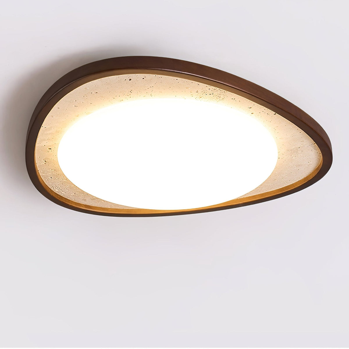 Lunaro Moonstone Travertine Ceiling Light – Modern Flush Mount LED