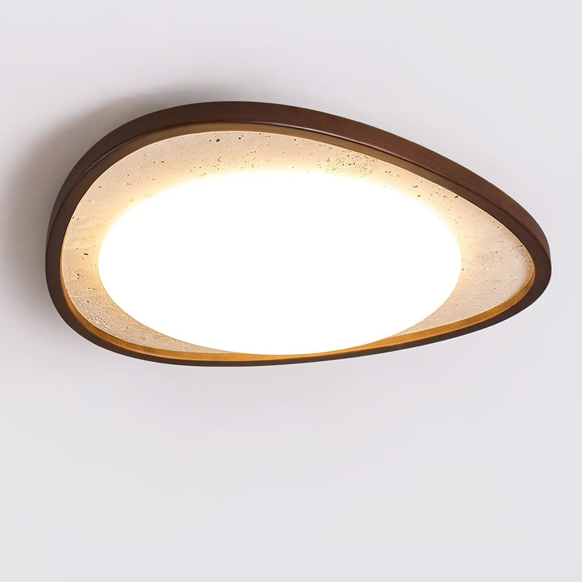 Lunaro Moonstone Travertine Ceiling Light – Modern Flush Mount LED