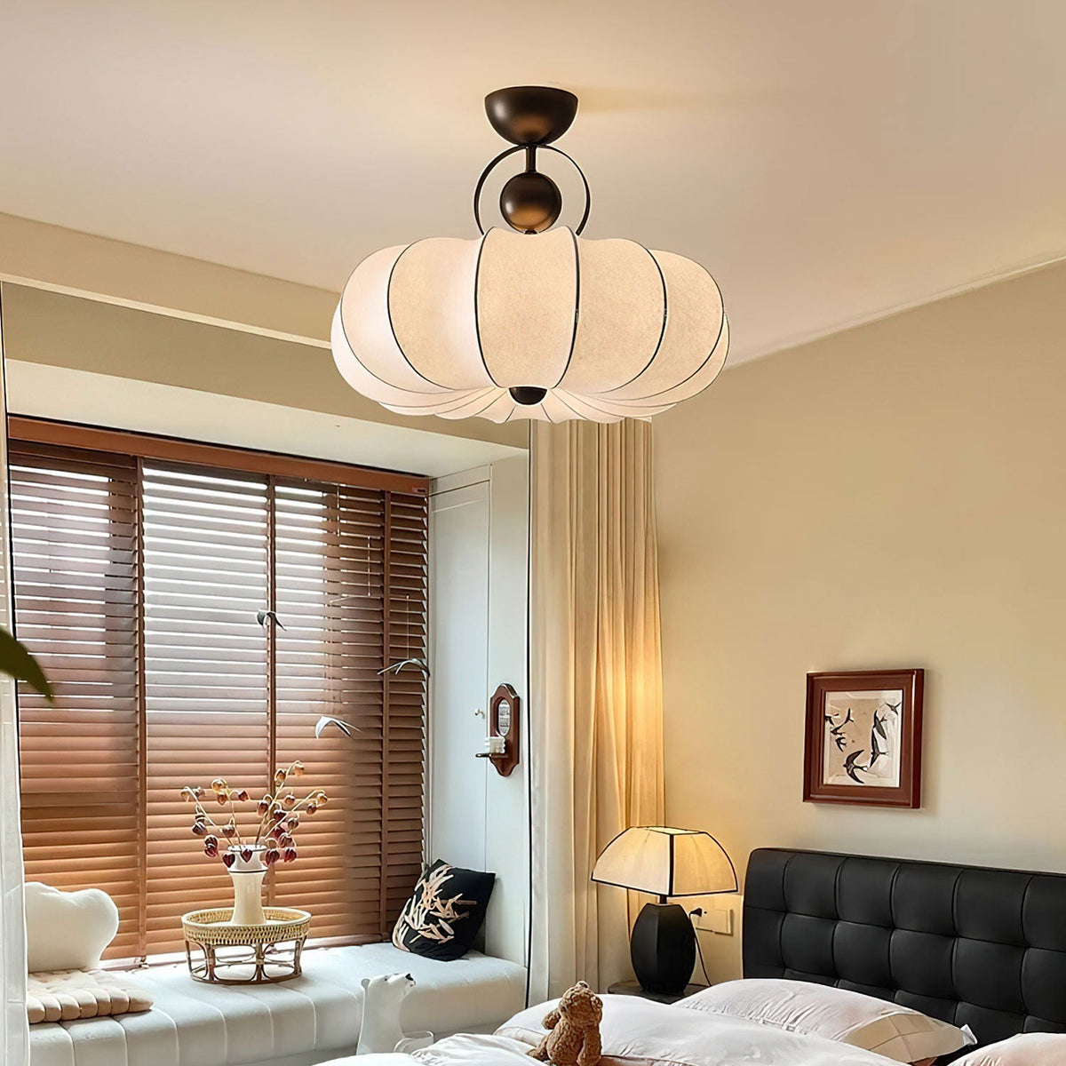 Lunelle Cloud Silk Ceiling Light – Sculptural Flush Mount for Modern Interiors