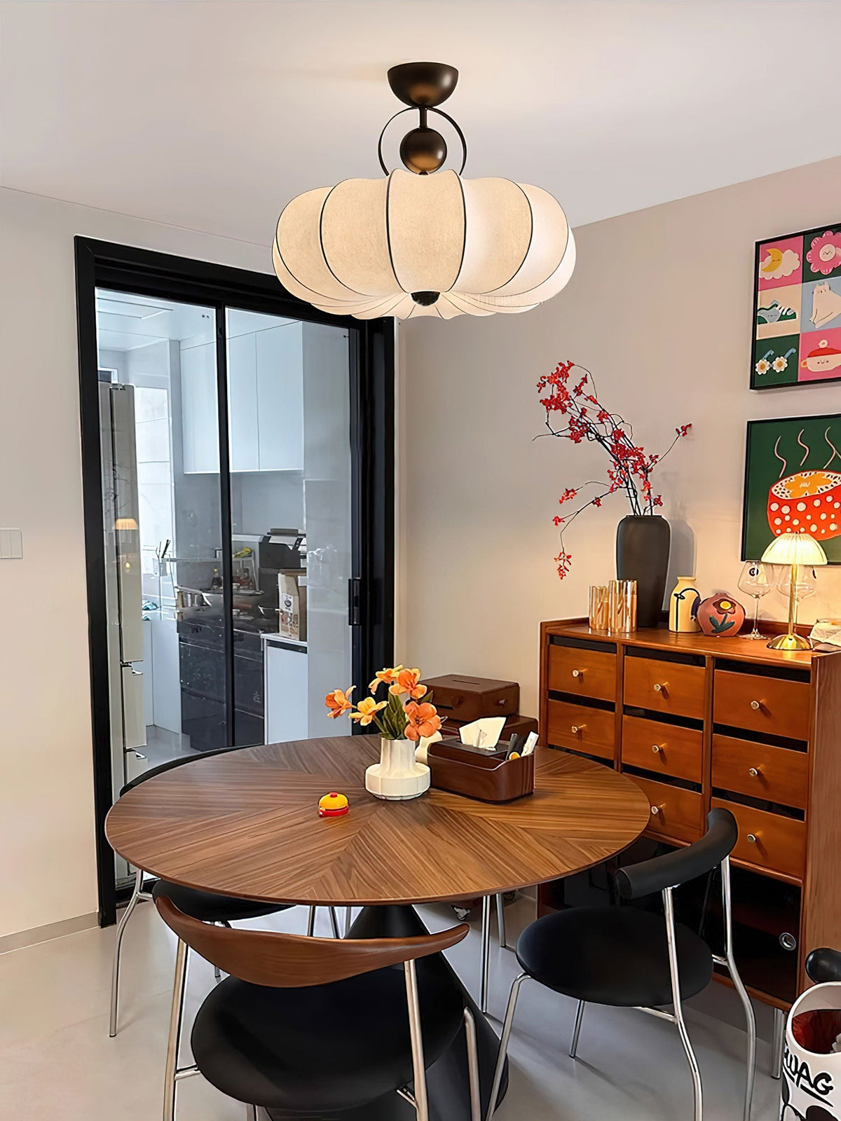 Lunelle Cloud Silk Ceiling Light – Sculptural Flush Mount for Modern Interiors