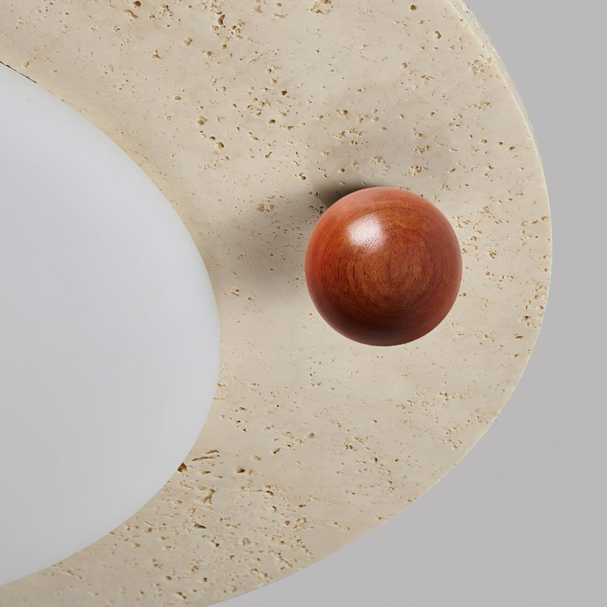 Luno Arte Travertine Ceiling Light – Modern Organic LED Flush Mount