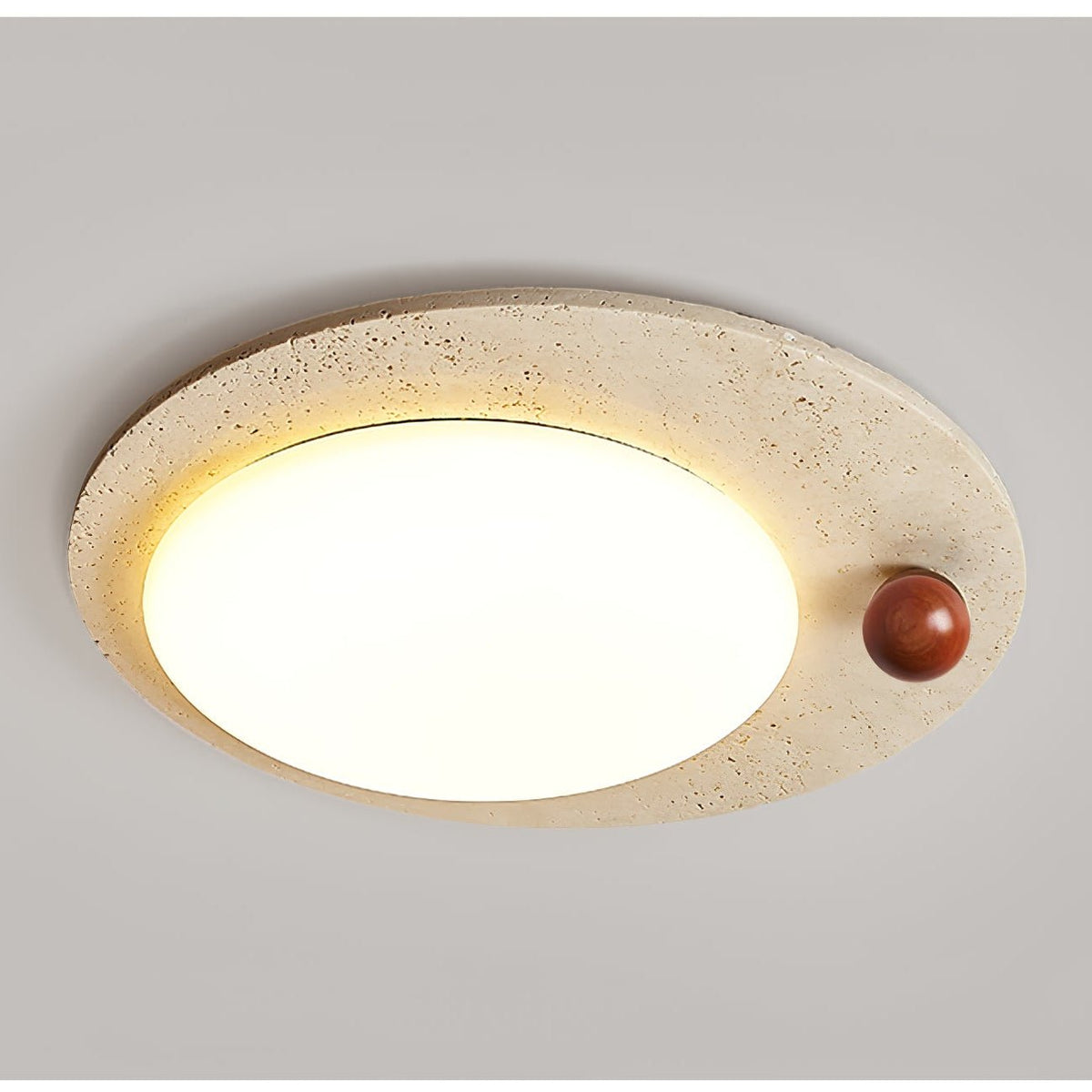 Luno Arte Travertine Ceiling Light – Modern Organic LED Flush Mount