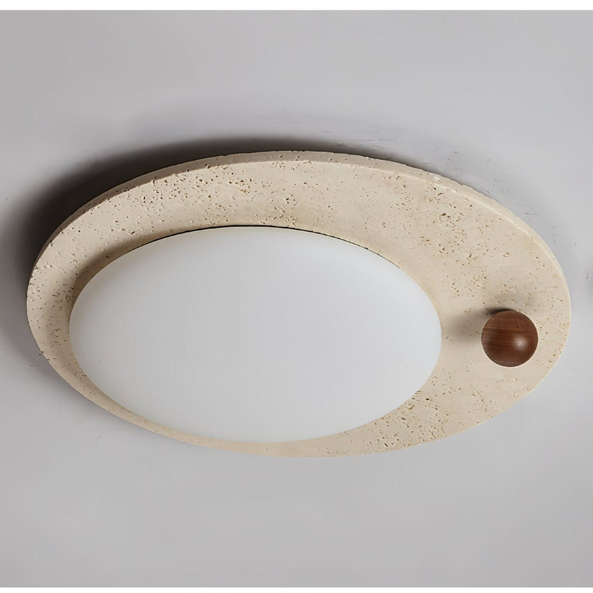 Luno Arte Travertine Ceiling Light – Modern Organic LED Flush Mount