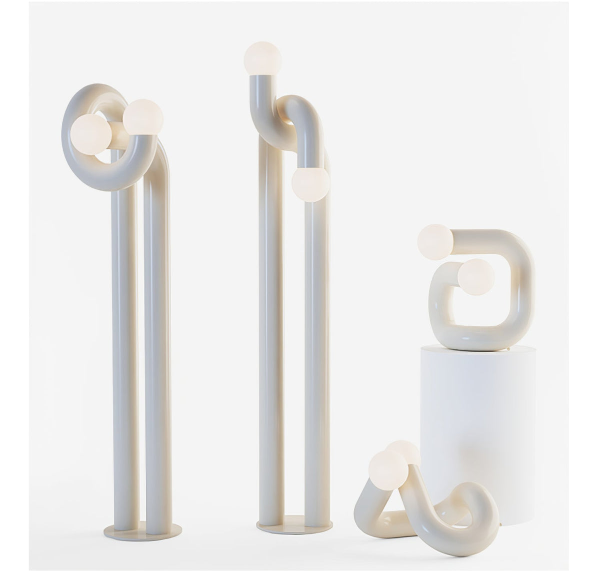 Luno Pop Floor Lamp – Modern Sculptural Floor Light in Glossy Blue