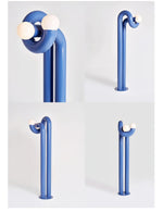 Luno Pop Floor Lamp – Modern Sculptural Floor Light in Glossy Blue